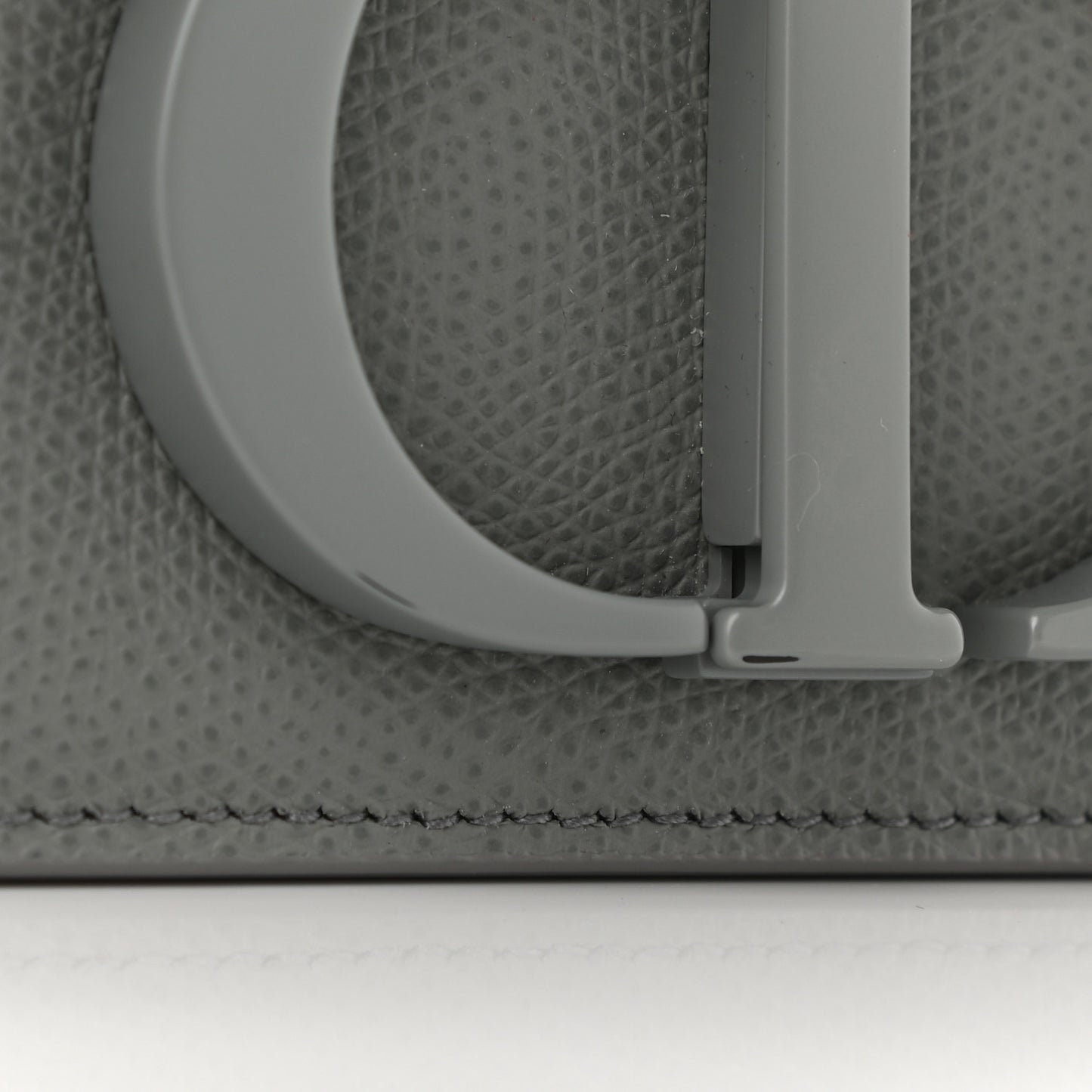 Ultra Matte Grained Calfskin 30 Montaigne Flap Bag Grey
