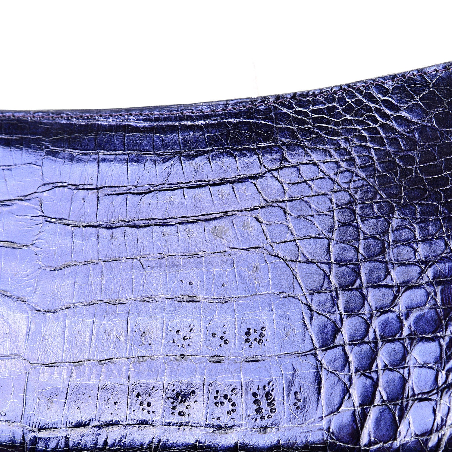 Nancy Gonzalez Metallic Crocodile Clutch Purple 7 of 7