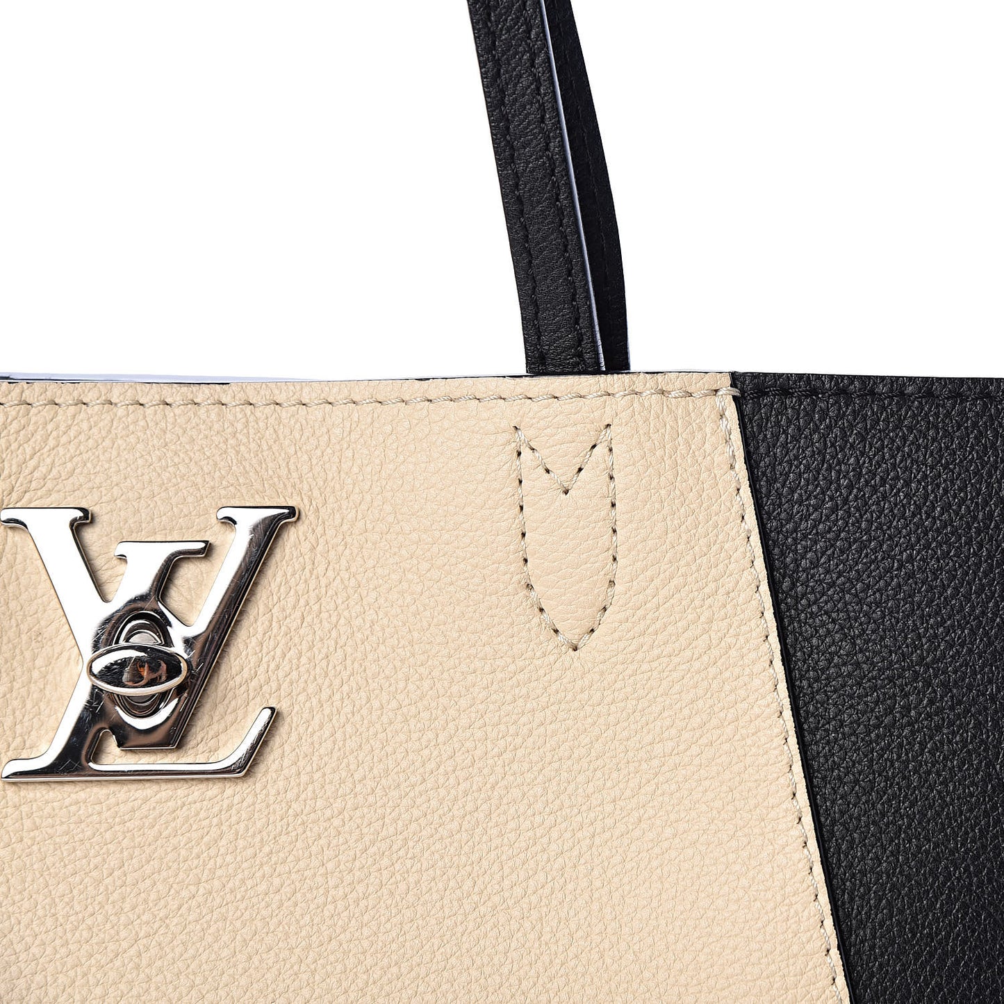 Calfskin Lockme Cabas Vanille Black