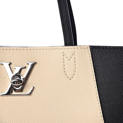 Louis Vuitton Calfskin Lockme Cabas Vanille Black 7 of 9
