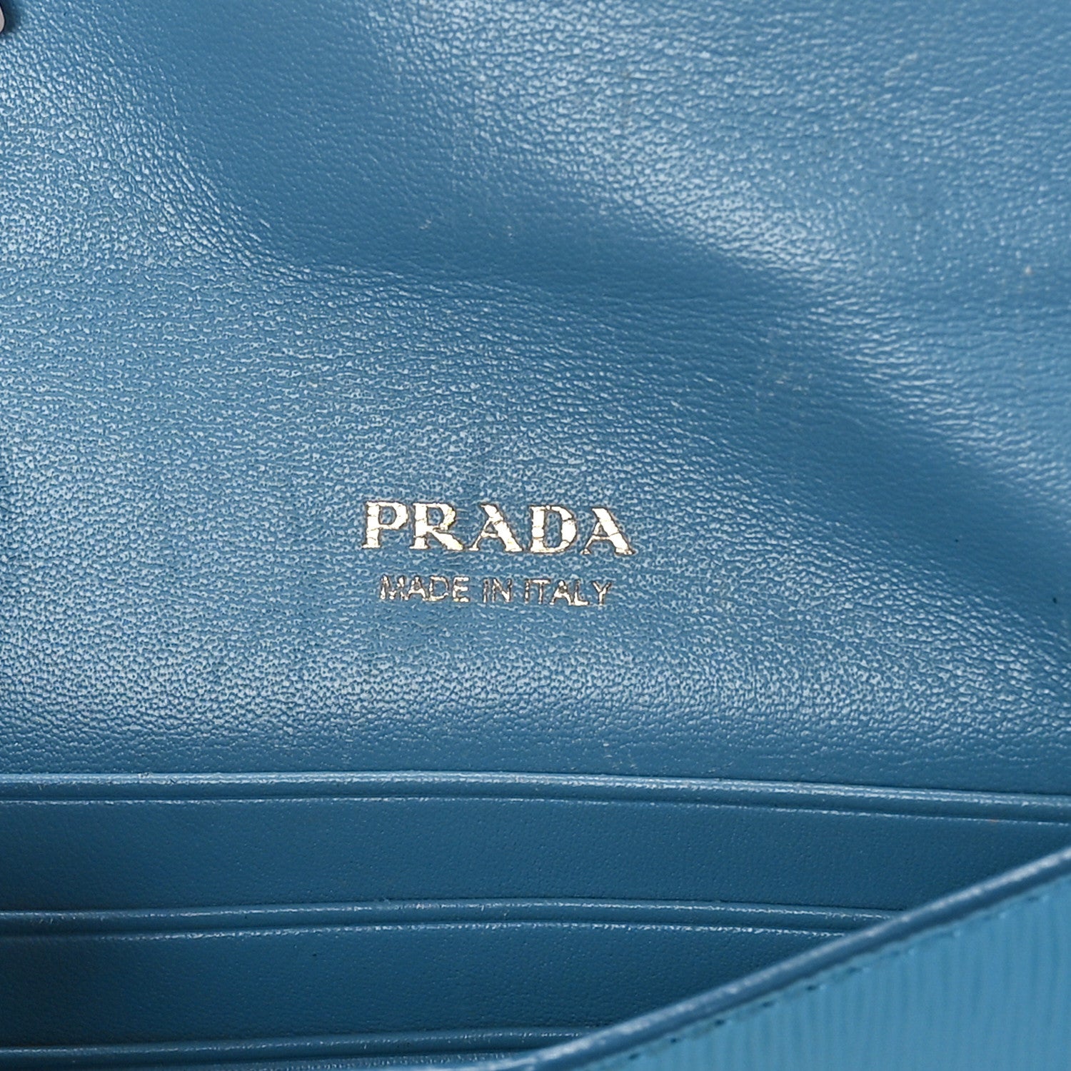 Prada Vitello Move Envelope Wallet Blue 6 of 8
