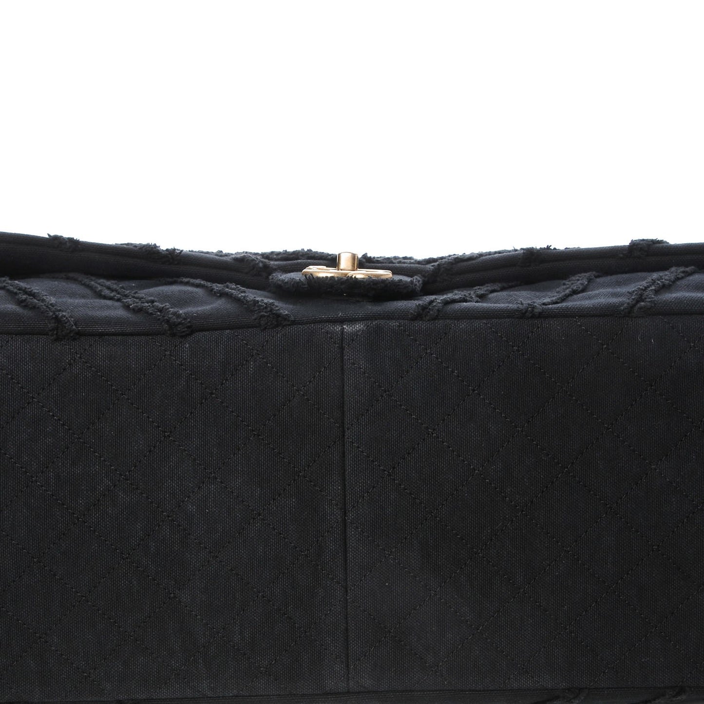 Canvas Chevron Quilted XXL Travel Flap Bag Black