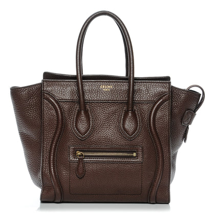 Celine Pebbled Calfskin Micro Luggage Chocolate 1 of 7