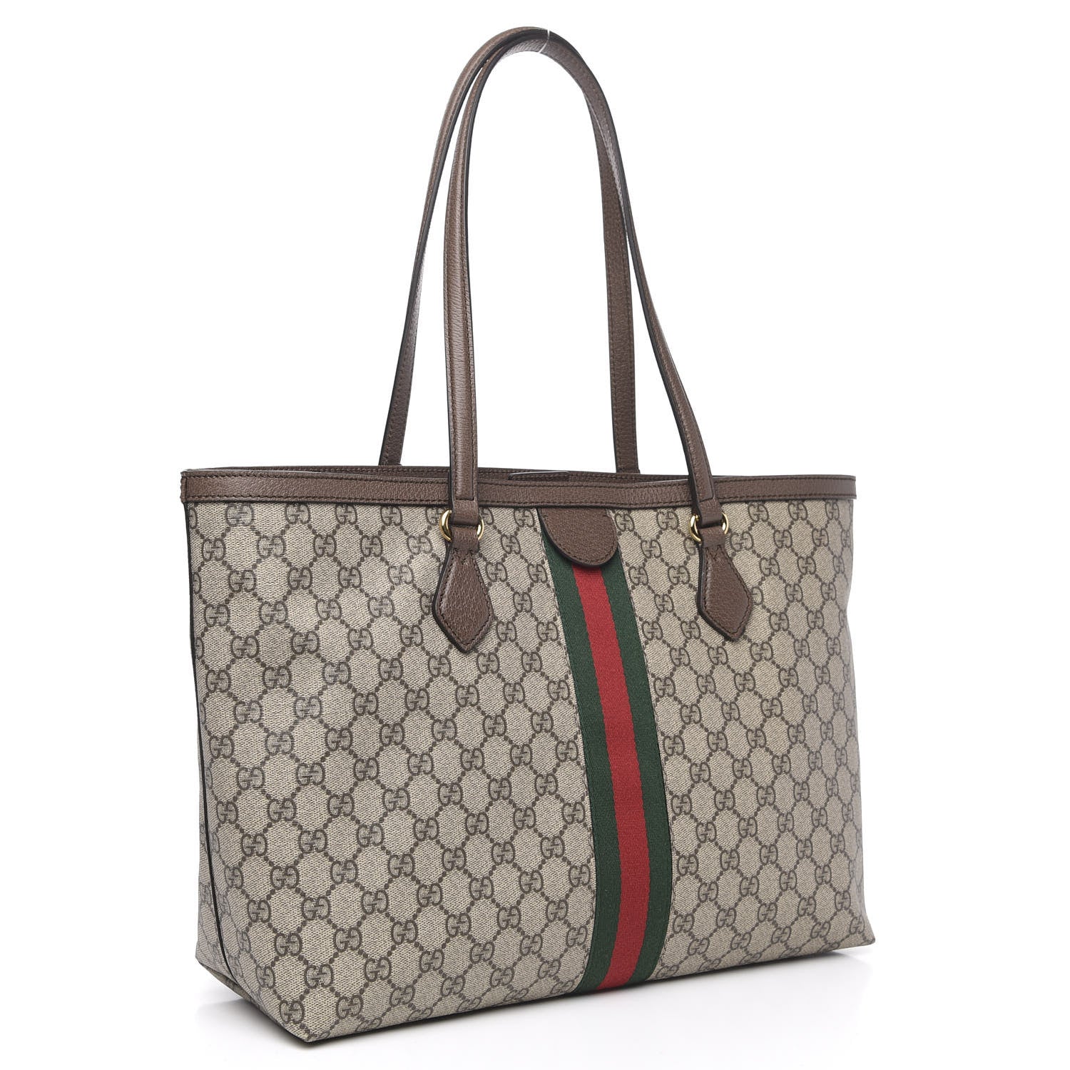 Gucci GG Supreme Monogram Medium Ophidia Shopping Tote Brown 3 of 10