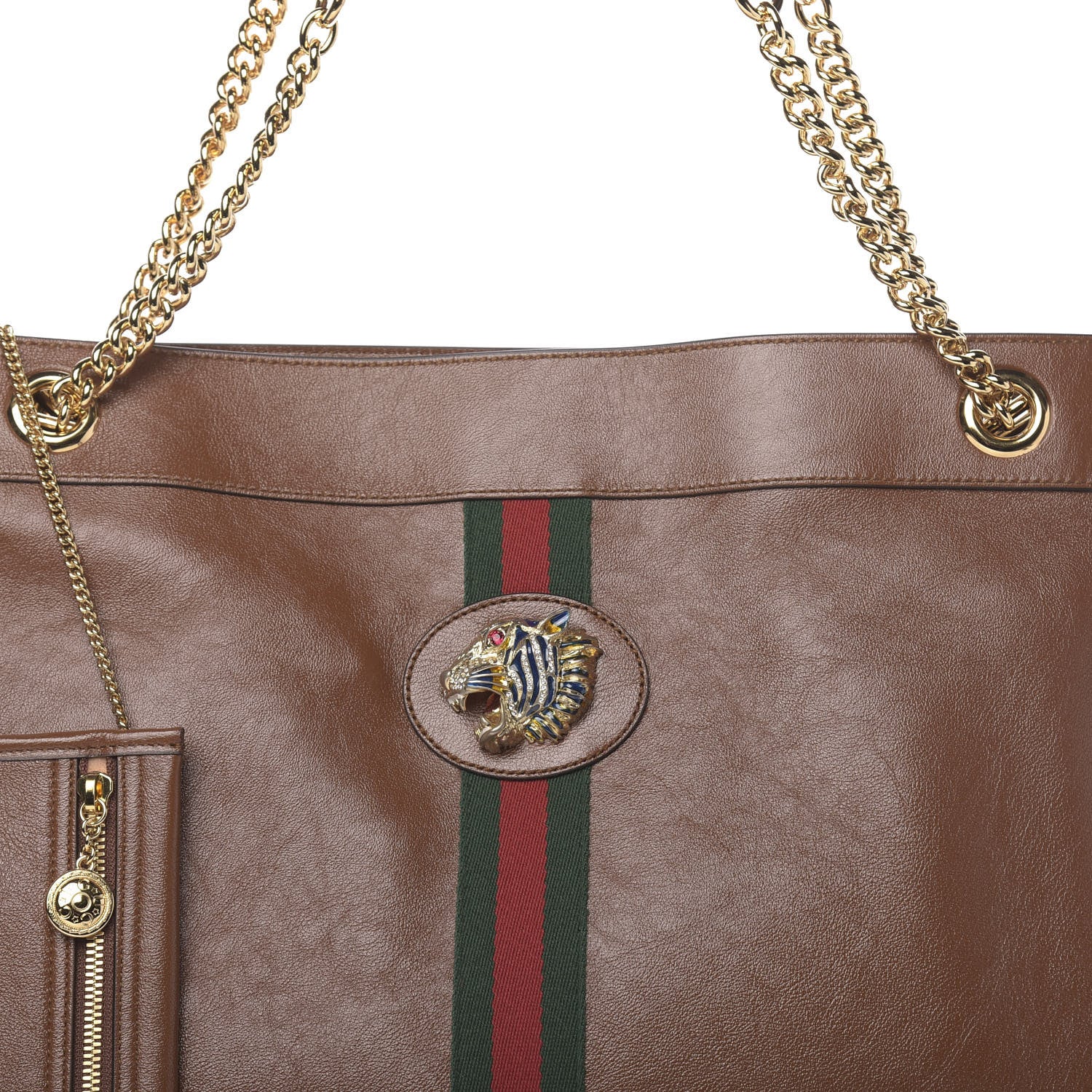 Gucci Calfskin Large Rajah Chain Tote Cuir 8 of 10