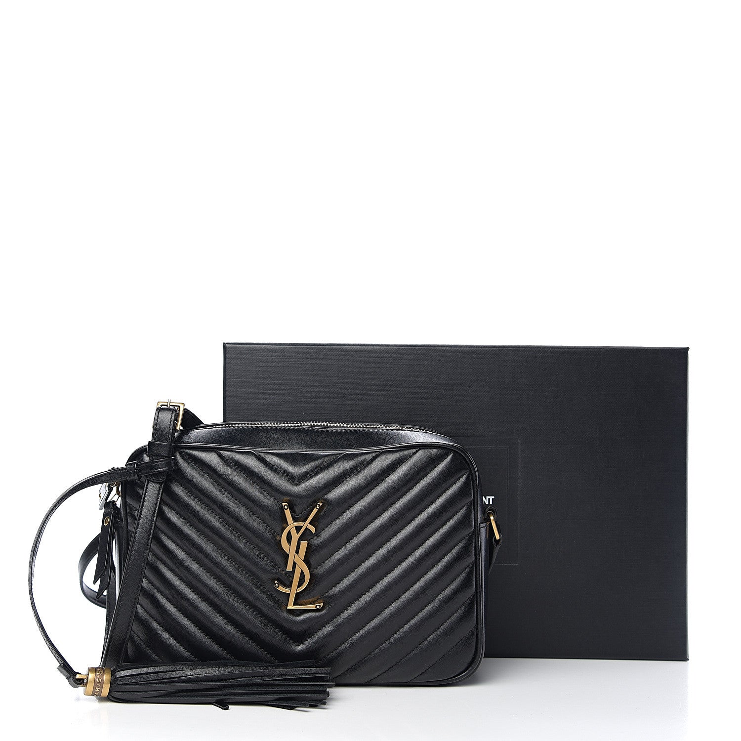 Saint Laurent Calfskin Matelasse Monogram Lou Camera Bag Black 9 of 9