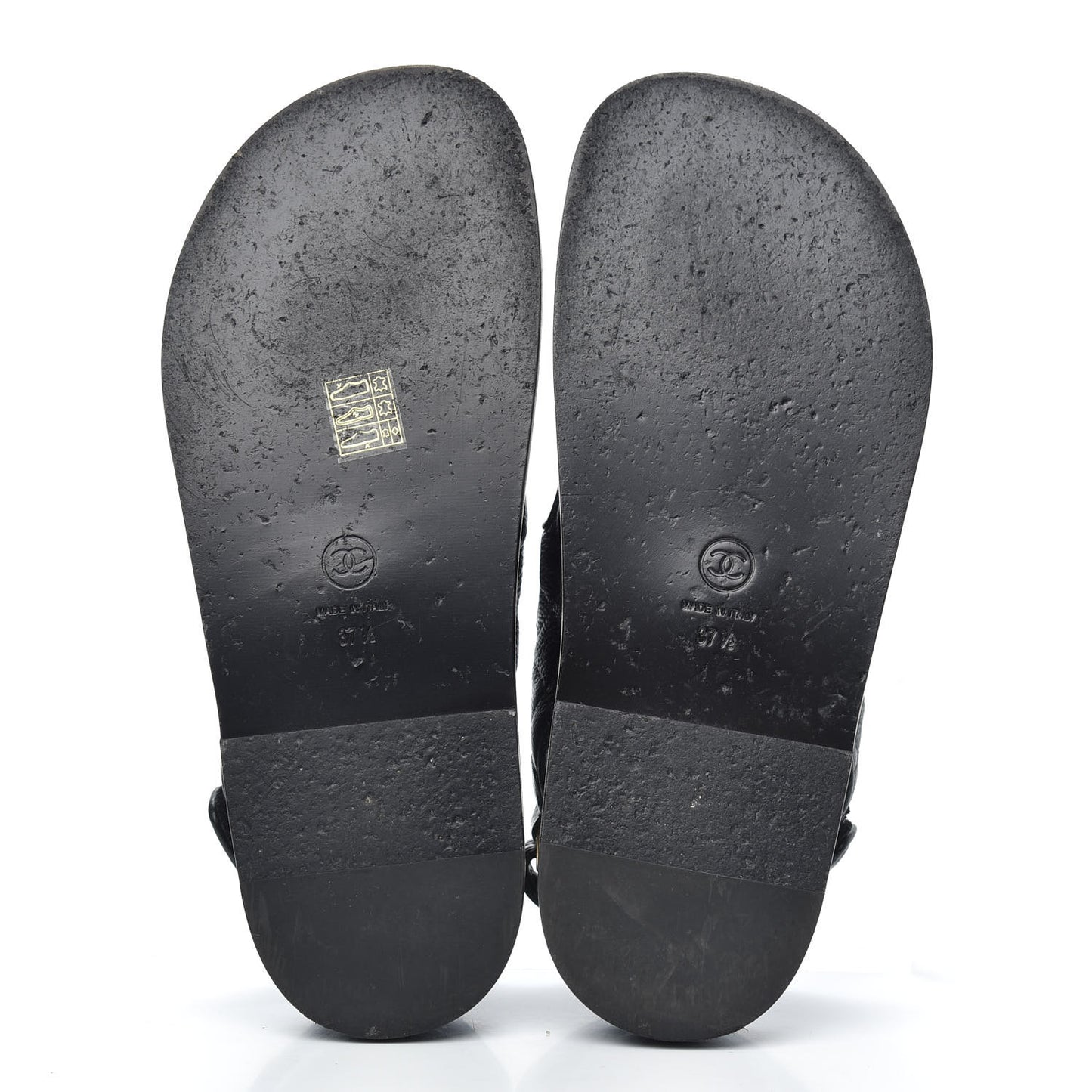 Grained Calfskin Velcro Dad Sandals 37.5 Black