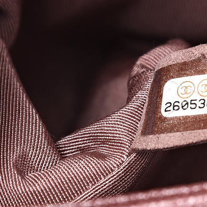 Chanel Metallic Caviar Chevron Quilted Medium Boy Flap Dark Pink 7 of 11