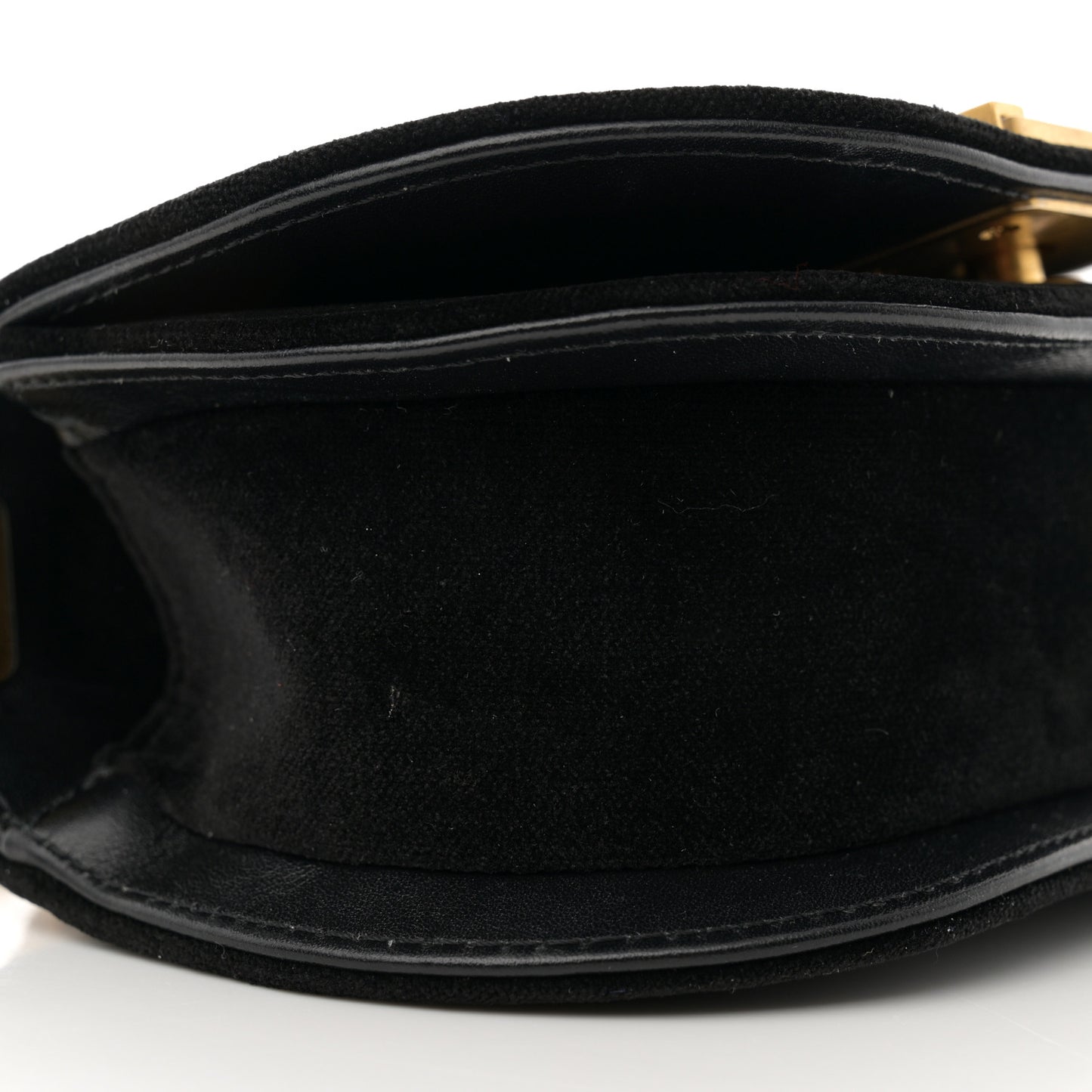 Velvet Quilted Small Boy Messenger Bag Black