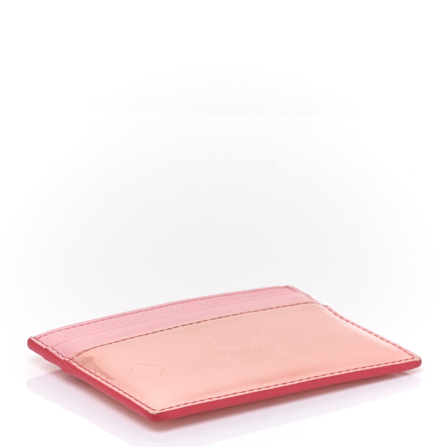 Patent Monogram Card Case Pink