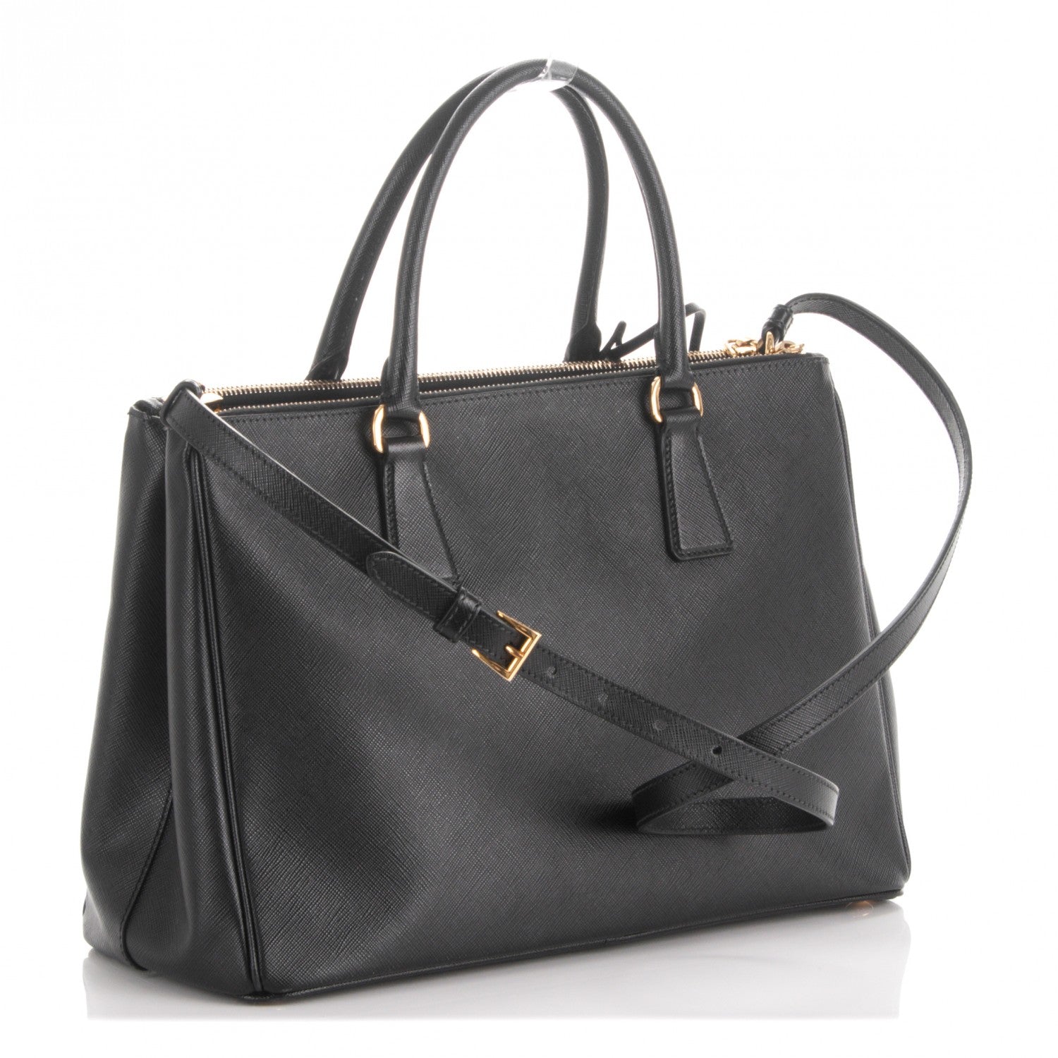 Prada Saffiano Medium Galleria Double Zip Tote Black 4 of 9