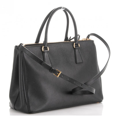 Prada Saffiano Medium Galleria Double Zip Tote Black 4 of 9