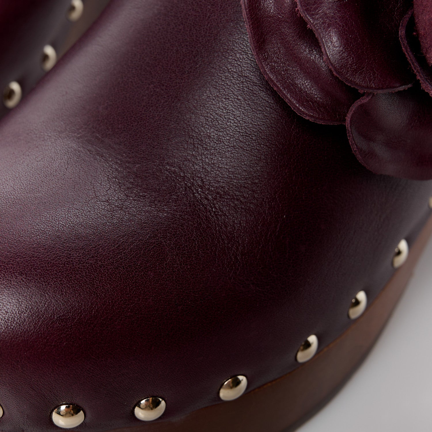 Chanel Calfskin Camellia Clogs 36 Dark Purple 9 of 10