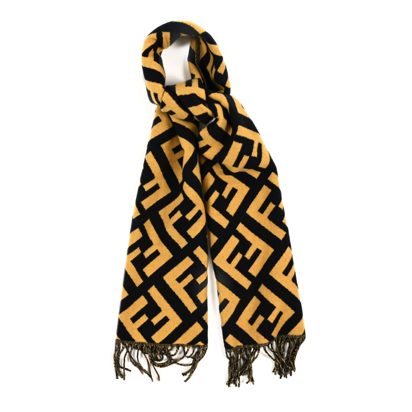 Cashmere FF Scarf Black Giallo