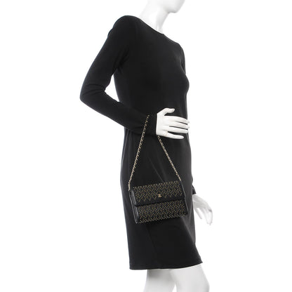 Chanel Lambskin Studded Chain Wallet Black 2 of 9