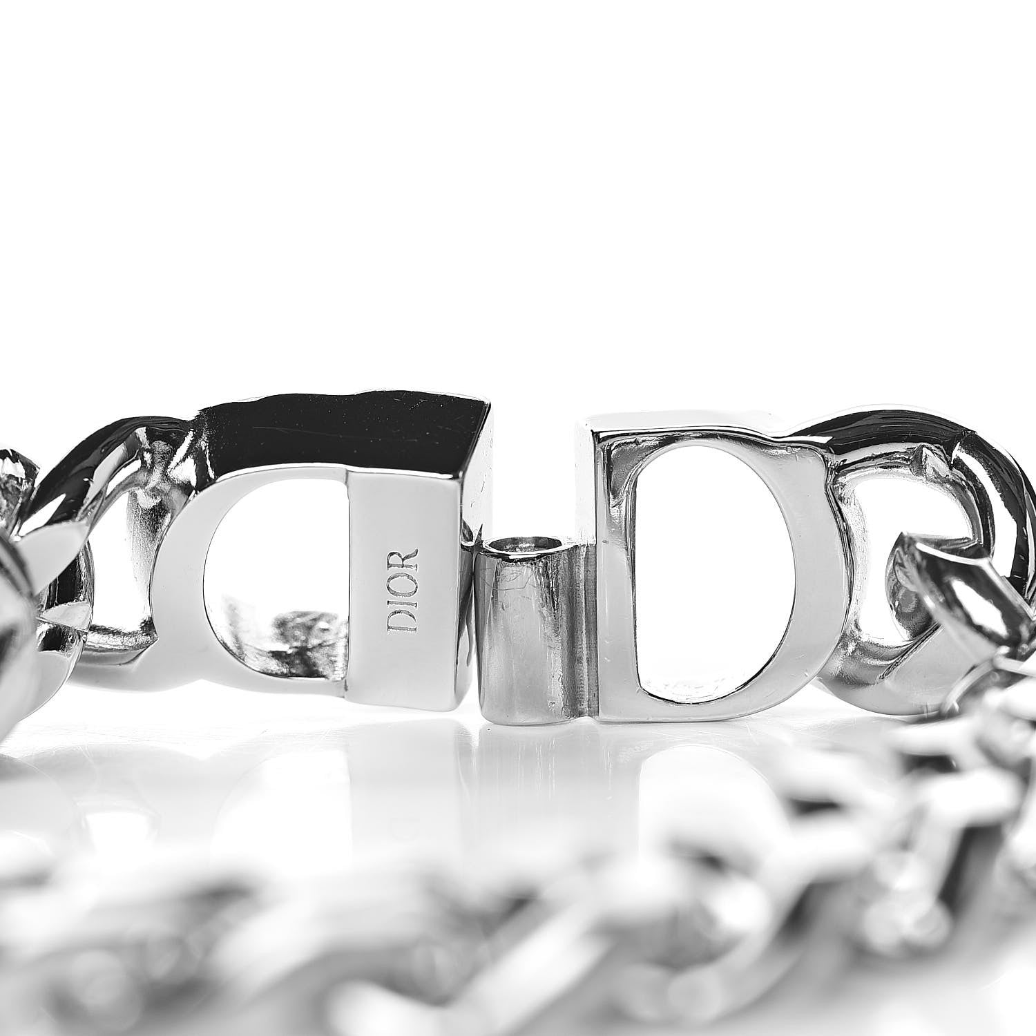 Christian Dior Brass CD Icon Chain Bracelet Silver 5 of 6