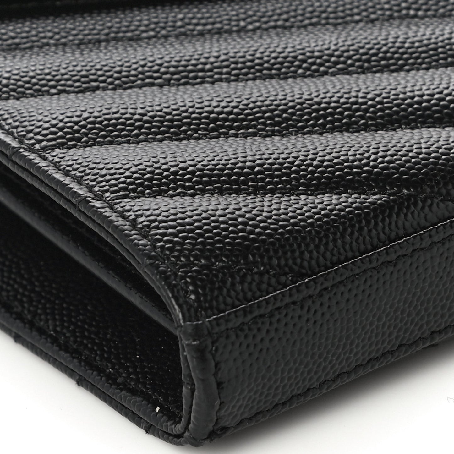 Grain De Poudre Matelasse Chevron Monogram Chain Wallet Black