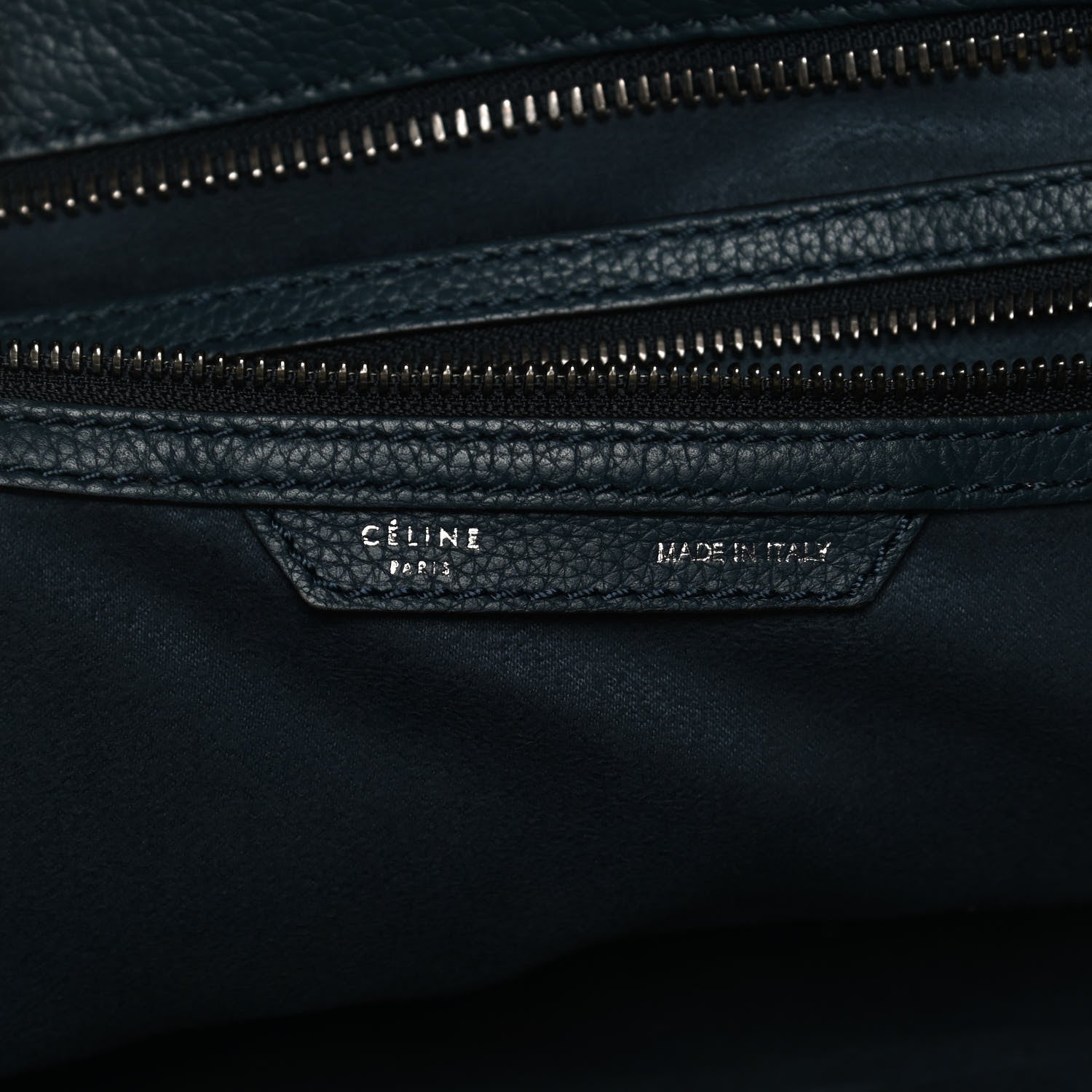 Celine Drummed Calfskin Mini Luggage Blue 6 of 15