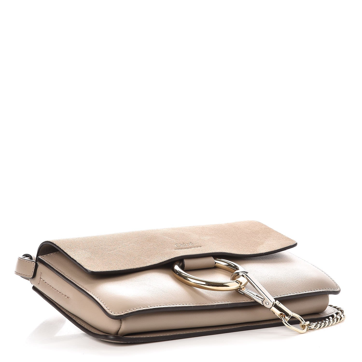 Chloe Suede Calfskin Small Faye Shoulder Bag Motty Grey 4 of 7
