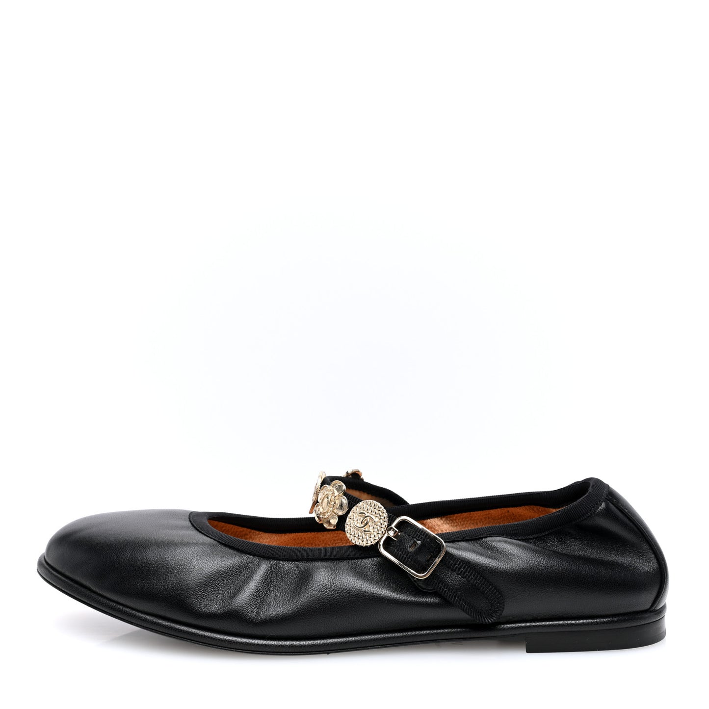 Lambskin Charm Mary Jane Flats 41 Black