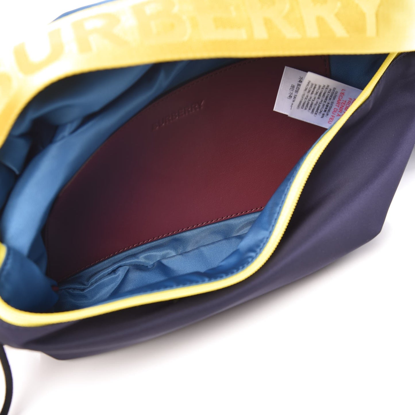 Nylon Color Block Logo Medium Bum Bag Blue