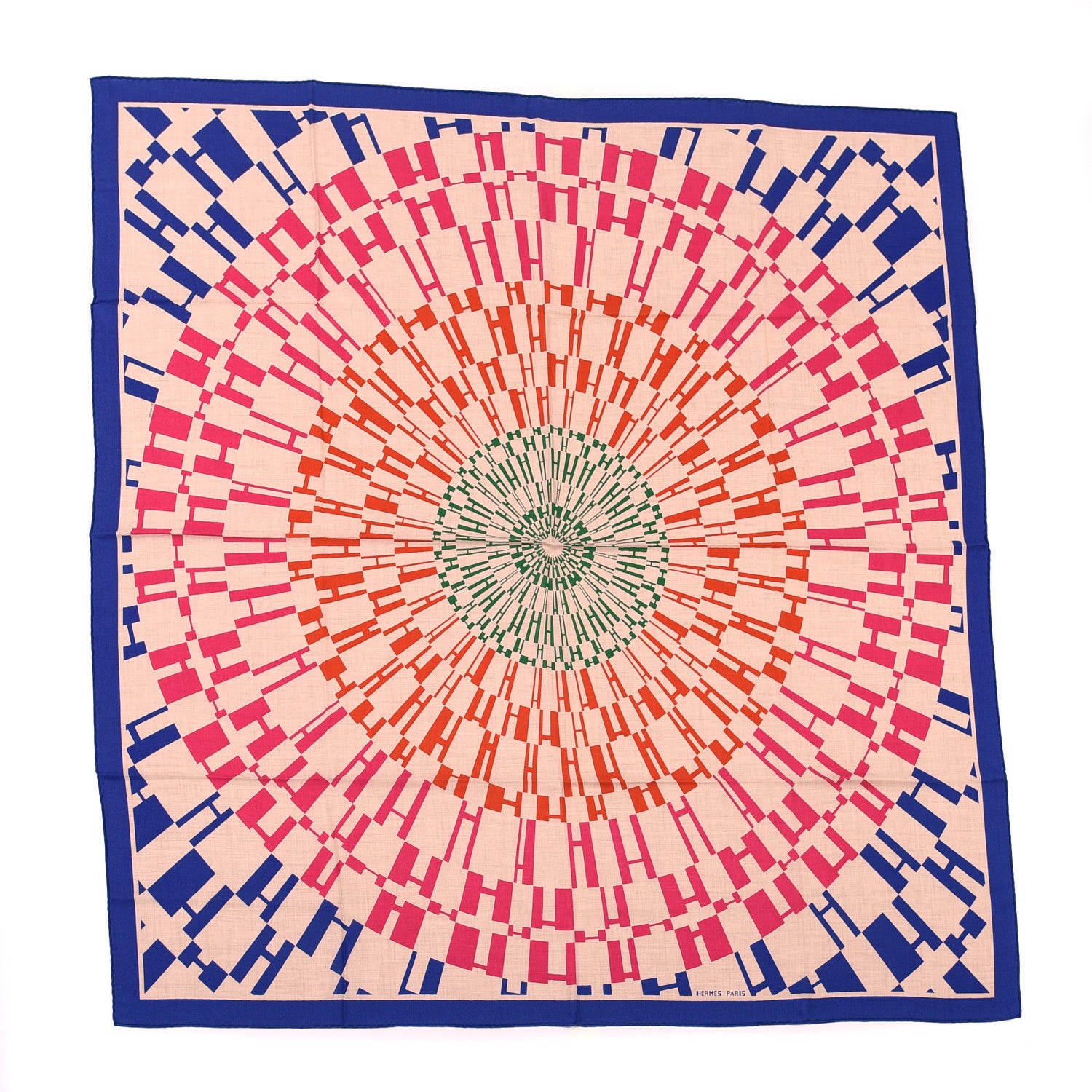 Hermes Cashmere Silk Op'H Shawl 140 Indigo Naturel Rose 1 of 4