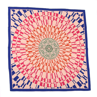 Hermes Cashmere Silk Op'H Shawl 140 Indigo Naturel Rose 1 of 4