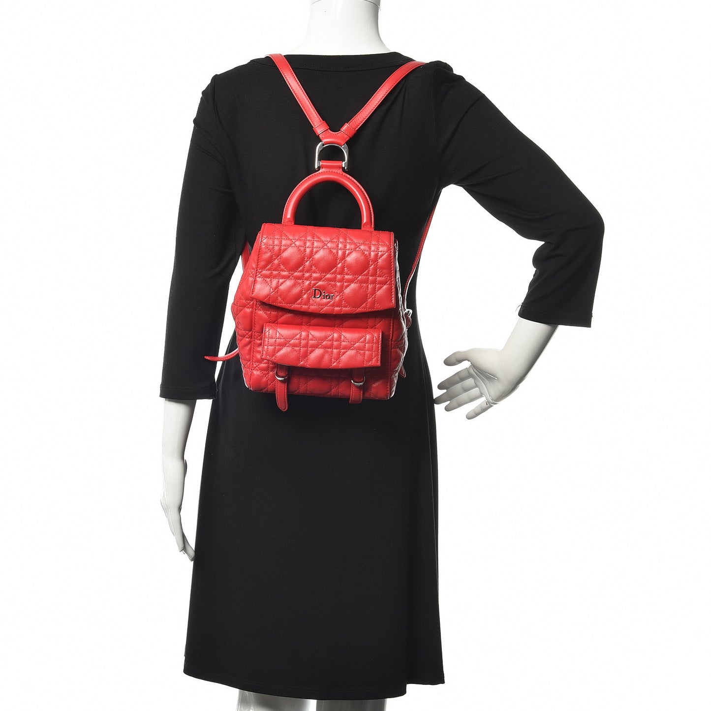 Lambskin Cannage Small Stardust Backpack Red