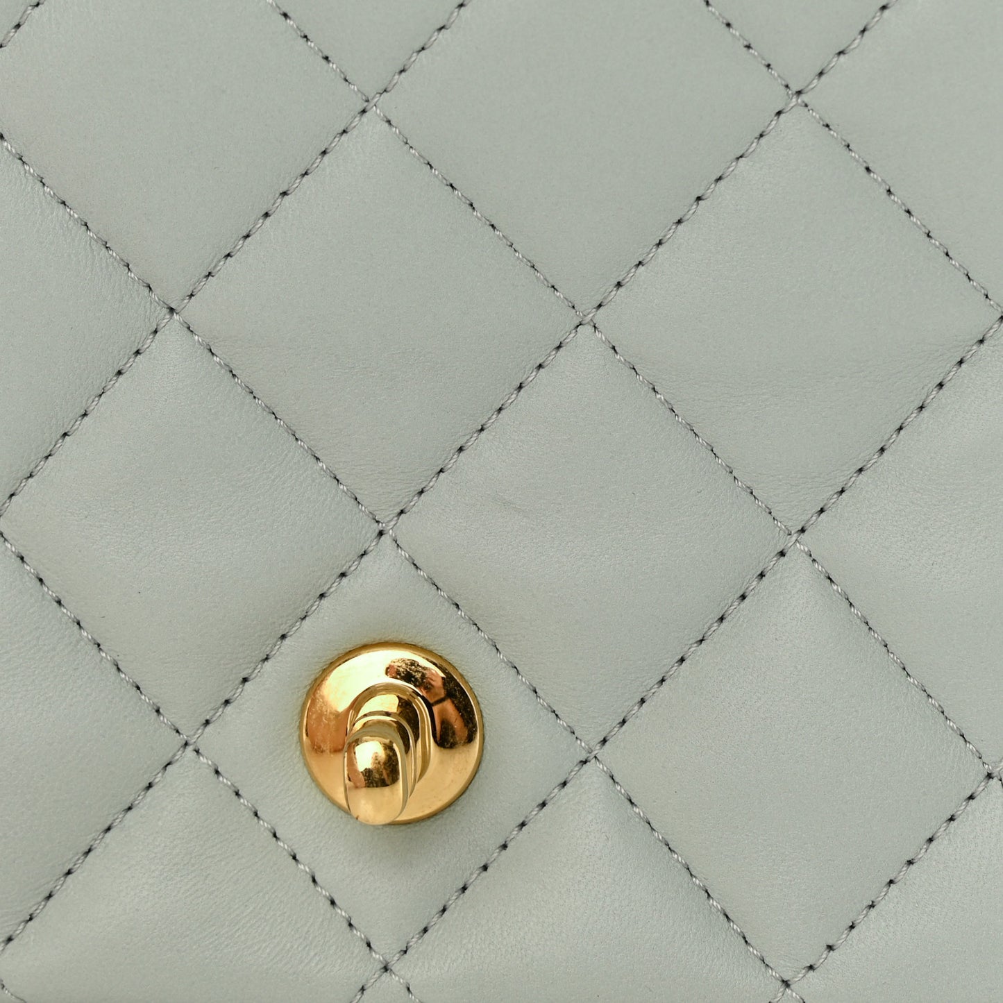 Lambskin Quilted Mini CC You Flap Light Grey