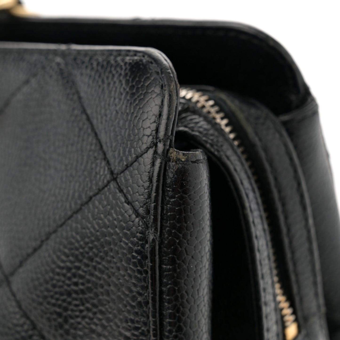 Caviar Quilted Flap Shoulder Bag Black