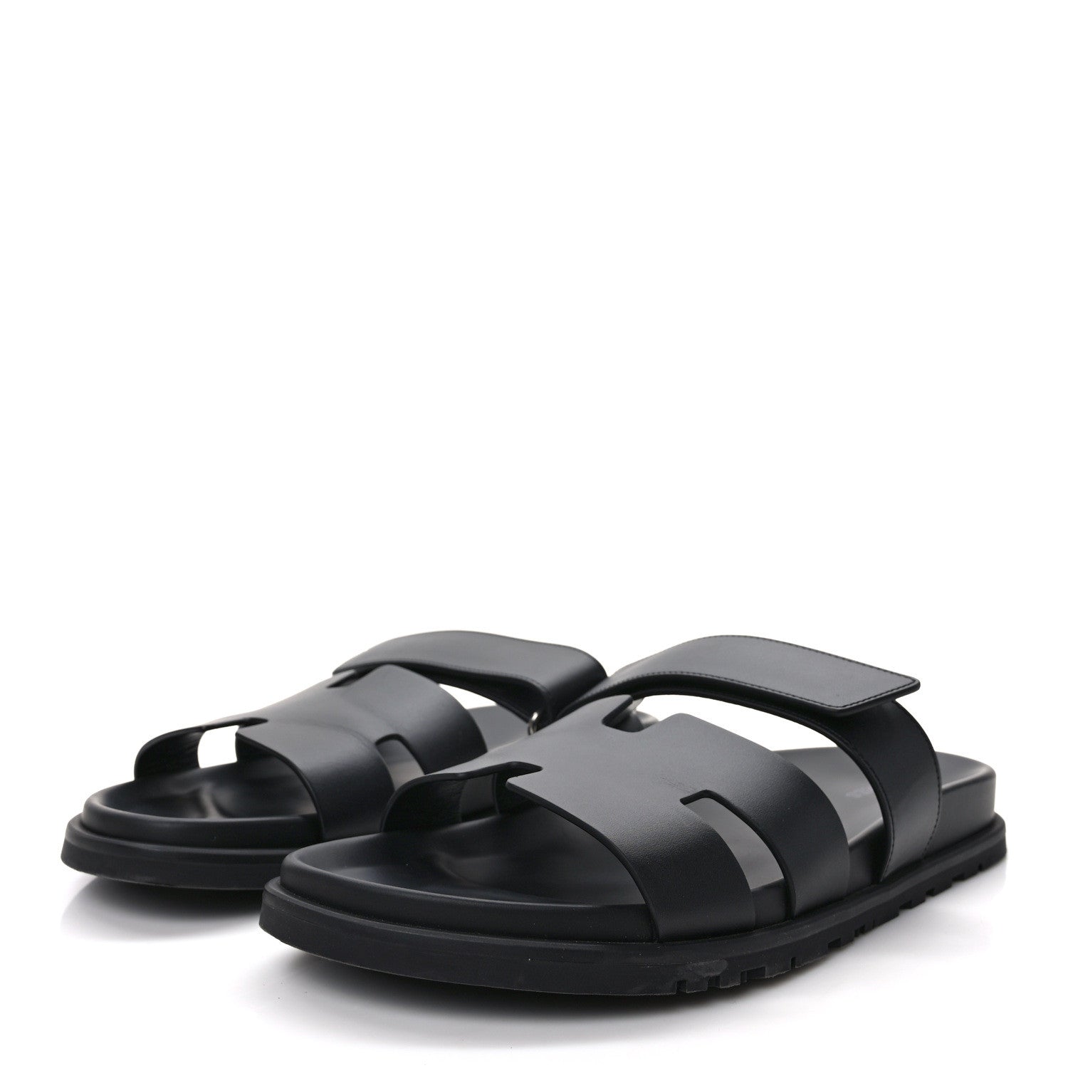 Hermes Calfskin Mens Chypre Sandals 43 Black 3 of 11