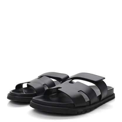 Hermes Calfskin Mens Chypre Sandals 43 Black 3 of 11