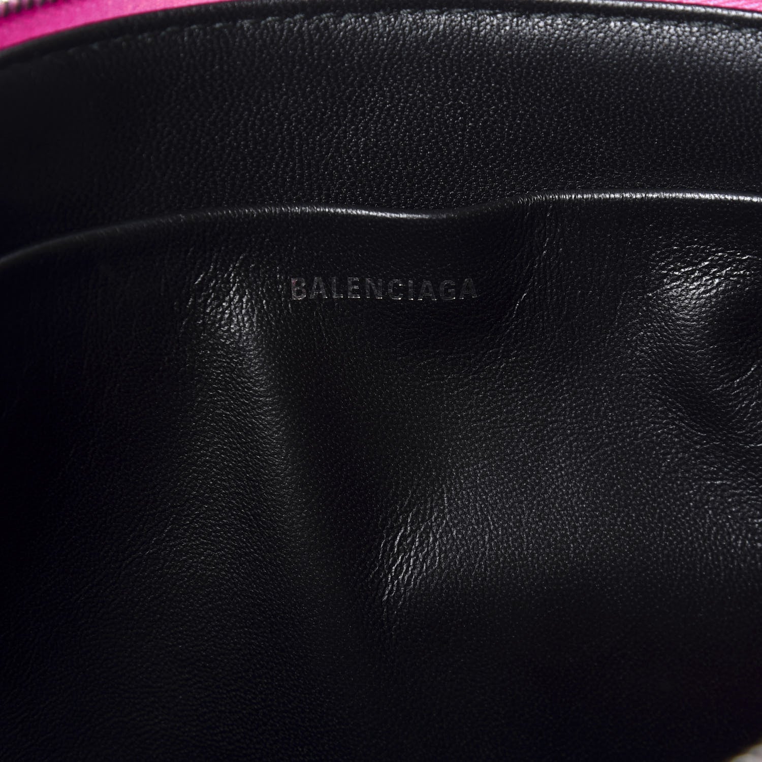 Balenciaga Calfskin Logo Large Zip Pouch Acid Pink 7 of 8