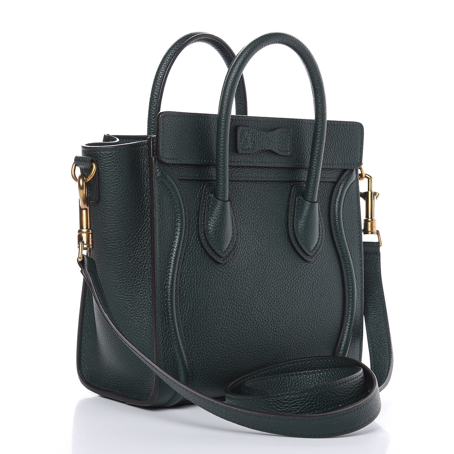 Celine Drummed Calfskin Nano Luggage Amazone 3 of 10