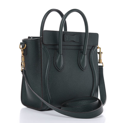 Celine Drummed Calfskin Nano Luggage Amazone 3 of 10