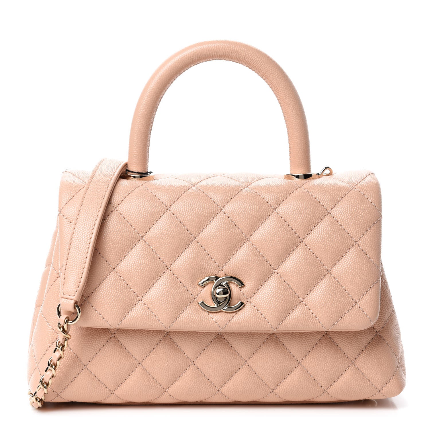 Chanel Caviar Quilted Small Coco Handle Flap Light Pink 1 of 10