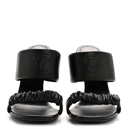 Louis Vuitton Lambskin Drapy Heel Mules 41 Black 3 of 11