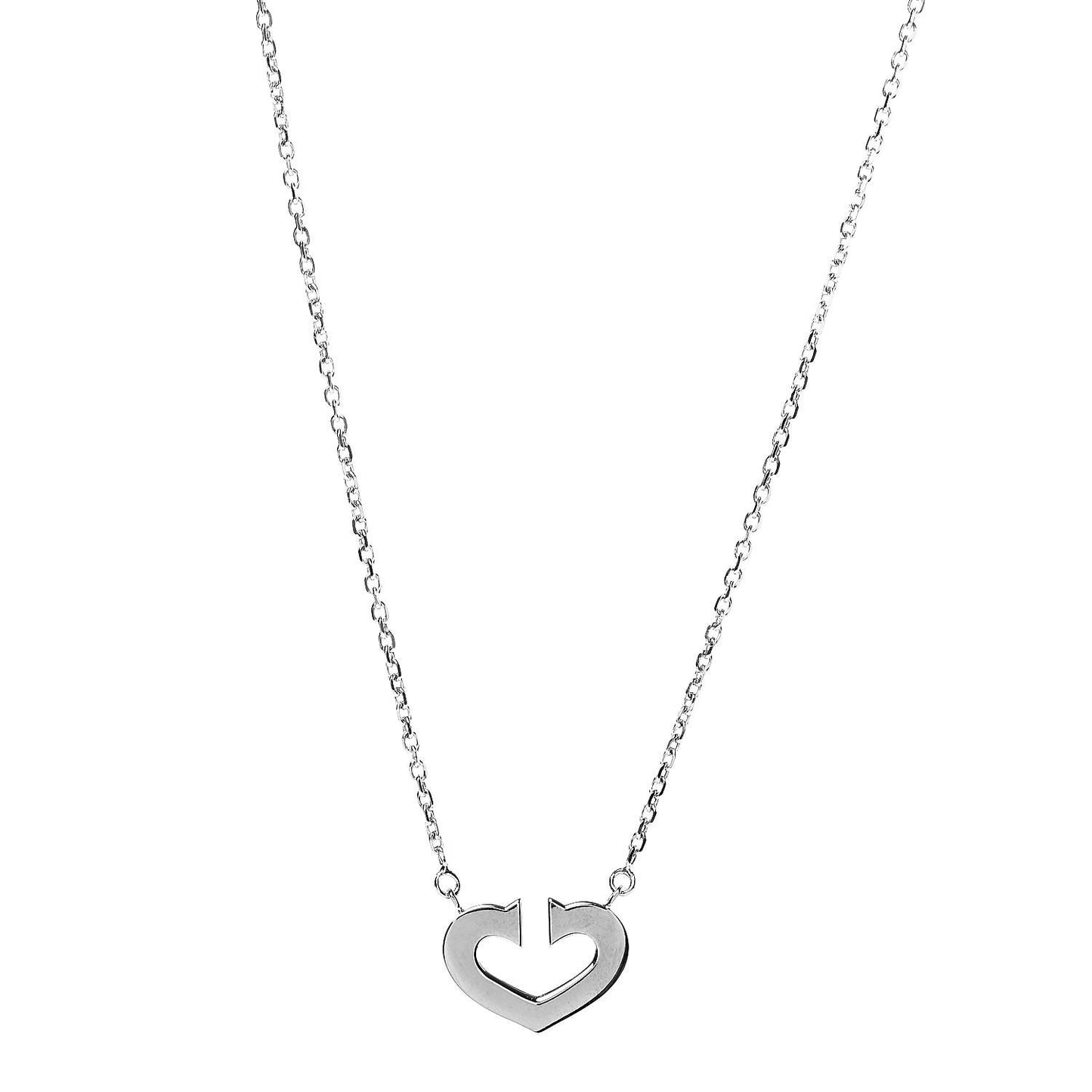 18K White Gold Medium Hearts and Symbols Necklace