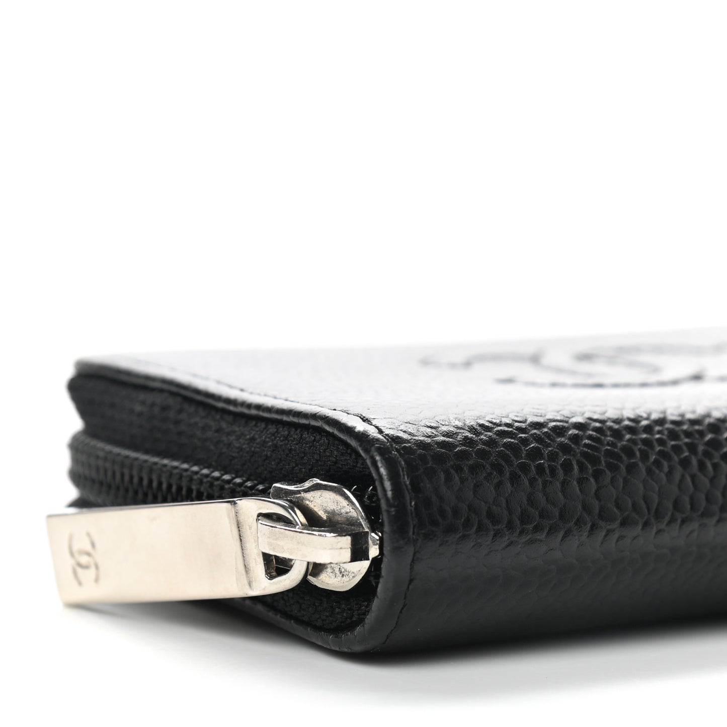 Caviar Timeless CC Zip Around Coin Purse Black