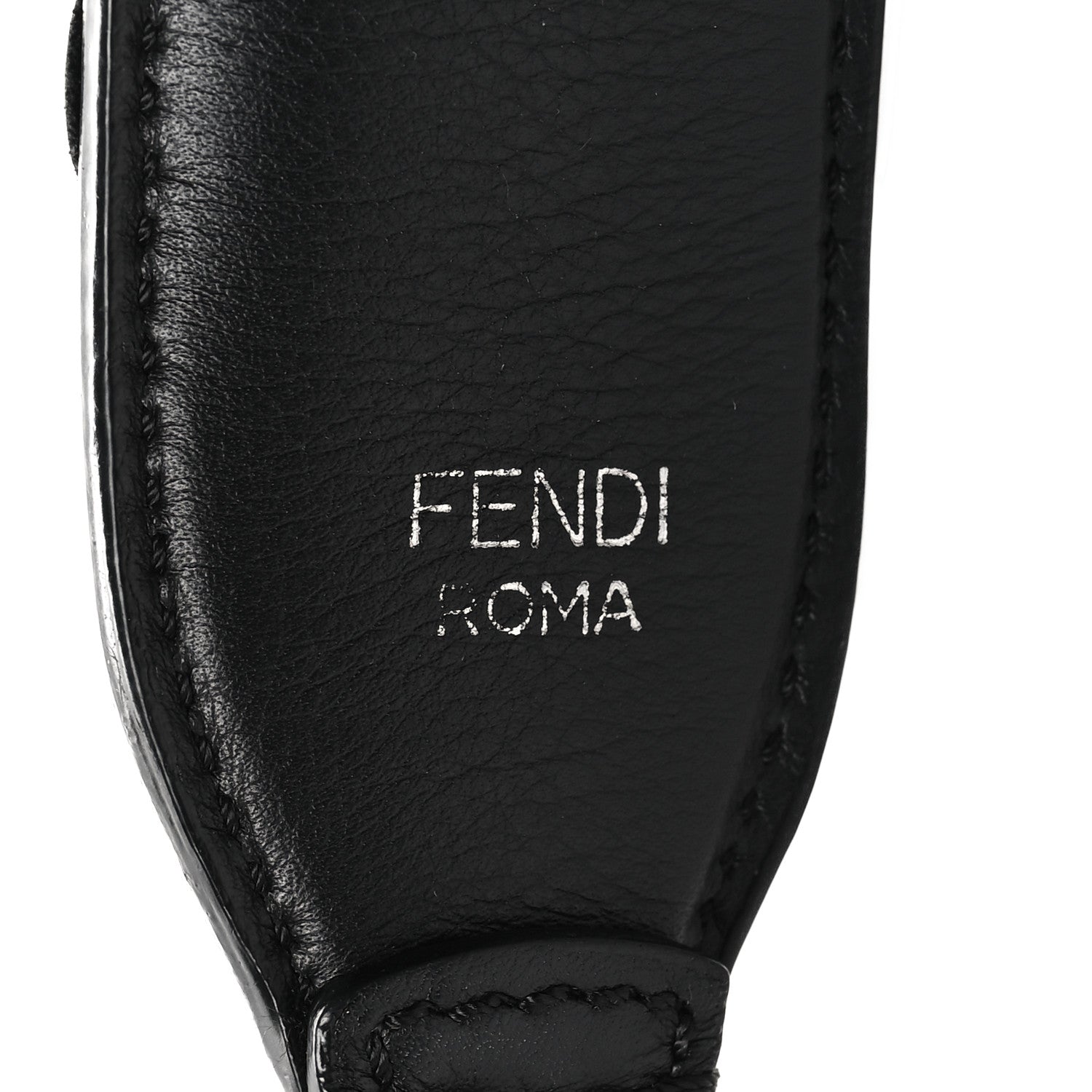 Fendi Vitello Dolce Nappa Patent Flowerland Studded Strap You Black 4 of 4