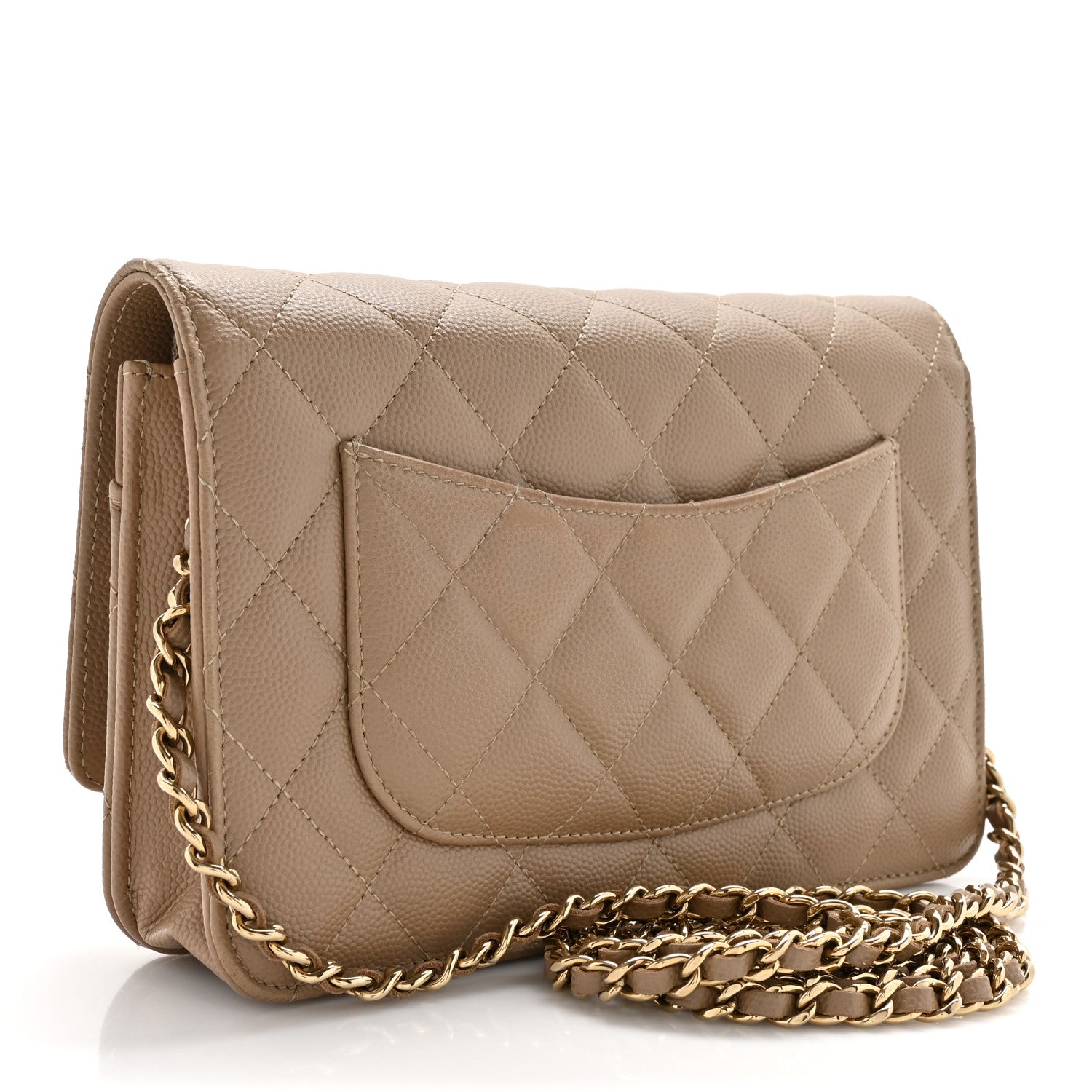Chanel Caviar Quilted Wallet On Chain WOC Beige 3 of 19