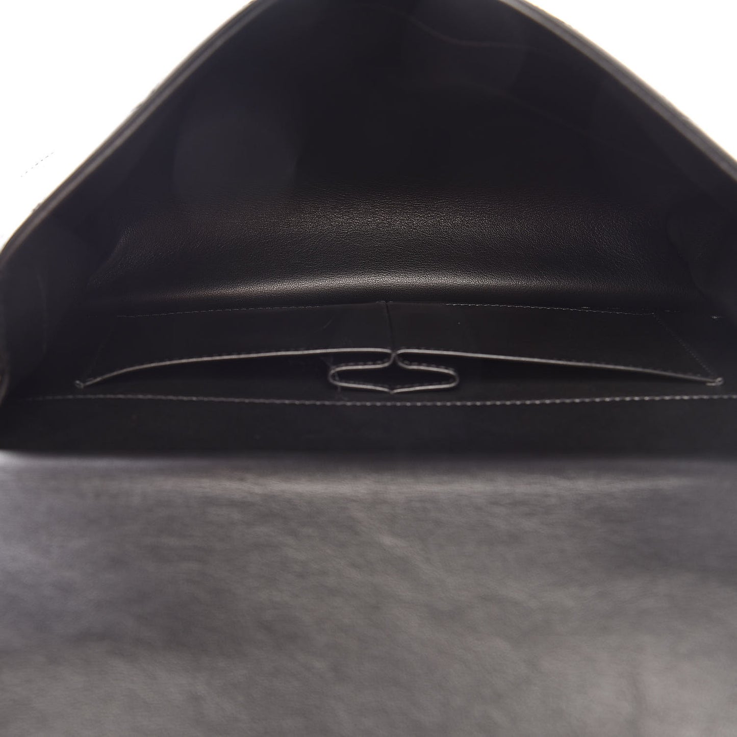 Goatskin Stitched Flap Black