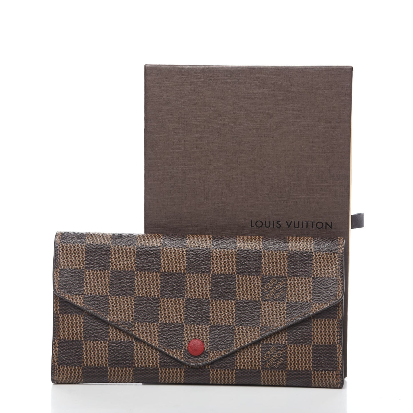 Damier Ebene Josephine Wallet Red