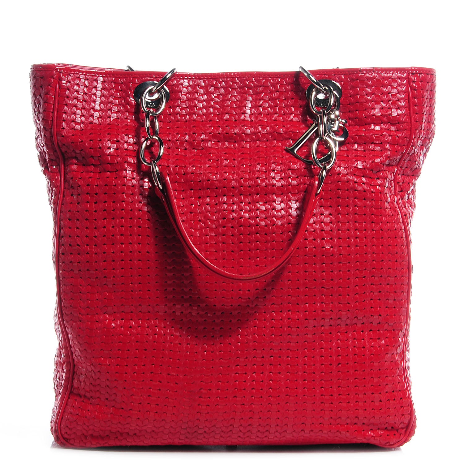 Christian Dior Lambskin Woven Medium Dior Soft Tote Rouge Moyen 1 of 10