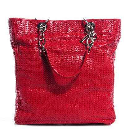 Christian Dior Lambskin Woven Medium Dior Soft Tote Rouge Moyen 1 of 10