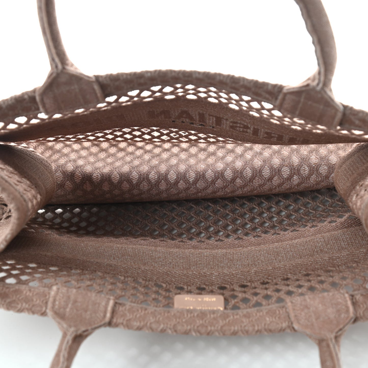 Mesh Embroidered Medium Book Tote Clay