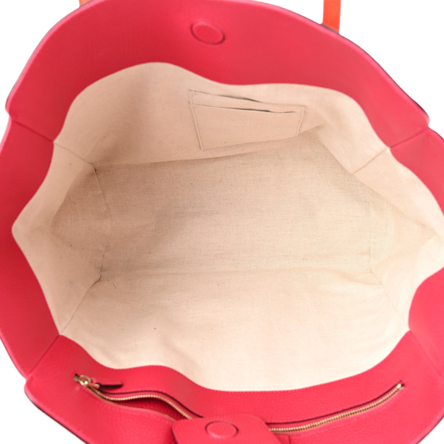 Dollar Calfskin Medium Swing Tote Sun Orange Pure Red