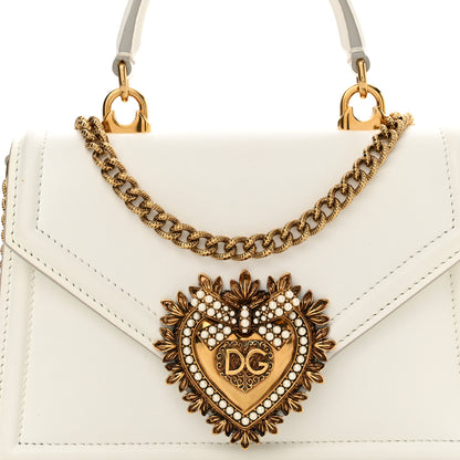 Dolce & Gabbana Smooth Calfskin Small Devotion Envelope Top Handle Bag White 7 of 18
