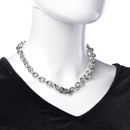 David Yurman Sterling Silver Diamond Midnight Melange Oval Link Necklace 2 of 5