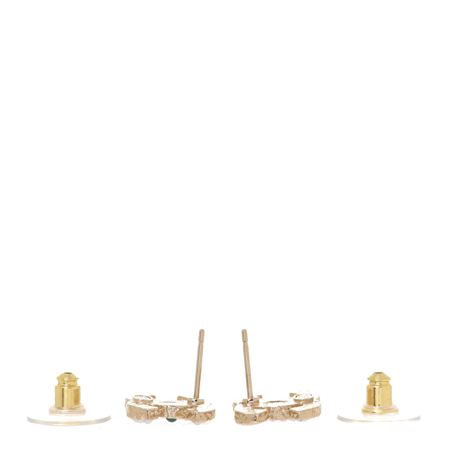 Chanel Pearl Crystal CC Earrings Gold Multicolor 3 of 5